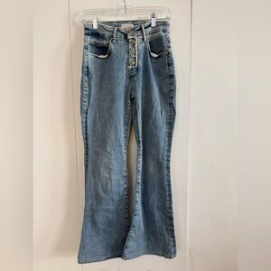 Good American Light Blue Flare Jeans